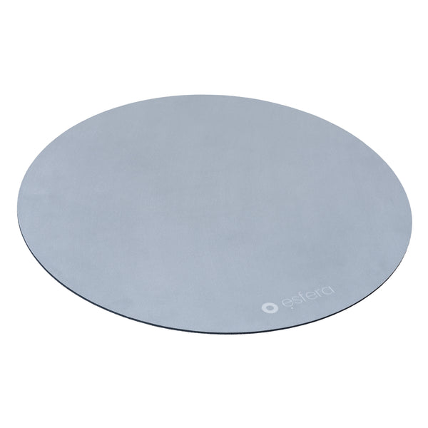 A grey sit/stand stability mat used for standing desks and under your ball chair on slippery surfaces.