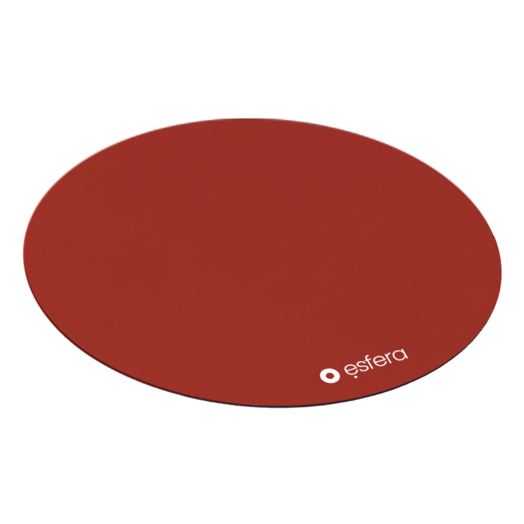 A rusted red sit/stand stability mat used for standing desks and under your ball chair on slippery surfaces.